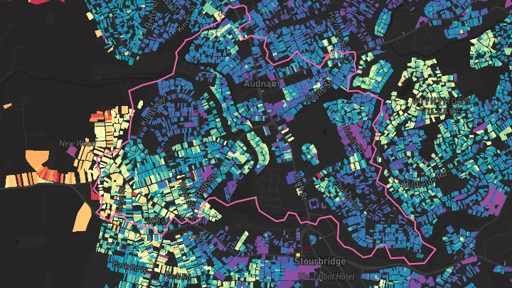 House price heatmap showing property values across Wollaston
