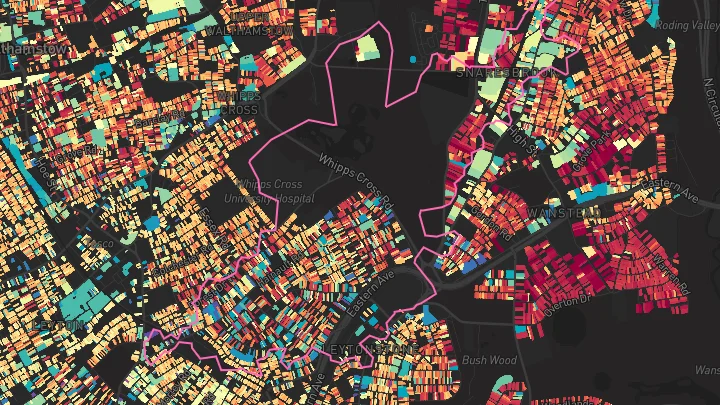 House price heatmap showing property values across Leytonstone