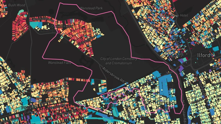 House price heatmap showing property values across Manor Park