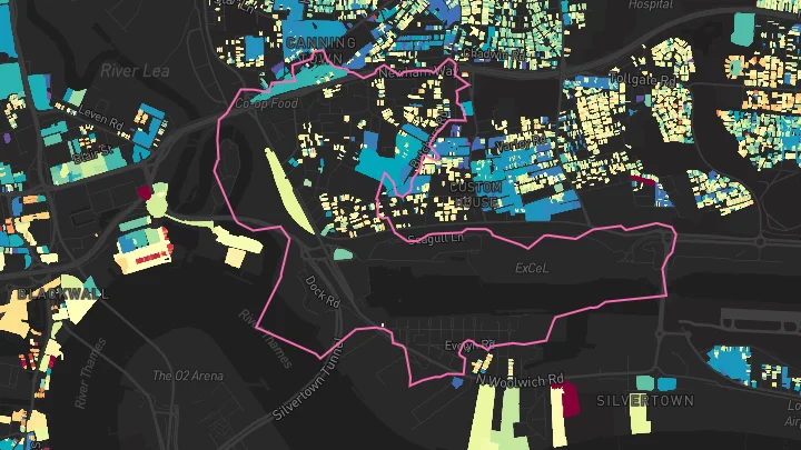 House price heatmap showing property values across Royal Victoria