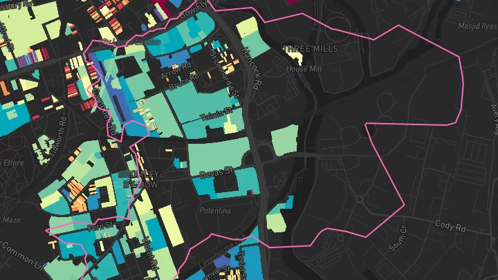 House price heatmap showing property values across Bromley-By-Bow