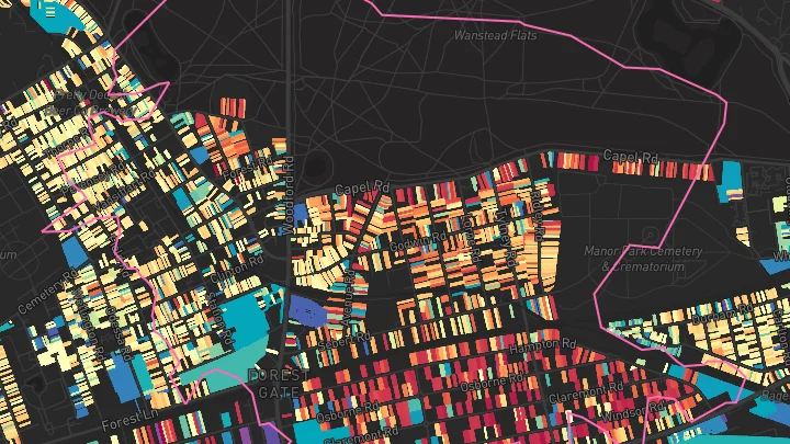 House price heatmap showing property values across Forest Gate
