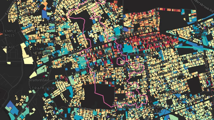 House price heatmap showing property values across Forest Gate
