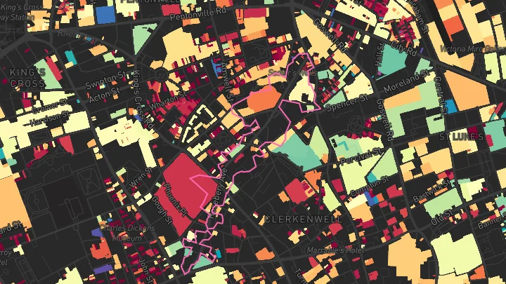 House price heatmap showing property values across Chancery Lane