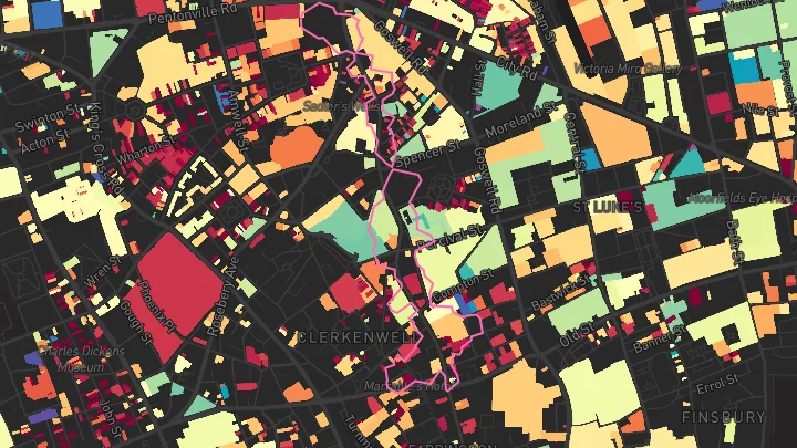 House price heatmap showing property values across Farringdon