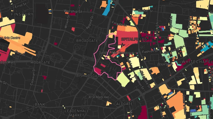 House price heatmap showing property values across Liverpool Street