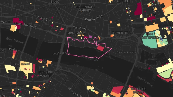 House price heatmap showing property values across Monument