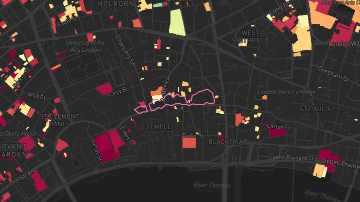 House price heatmap showing property values across City