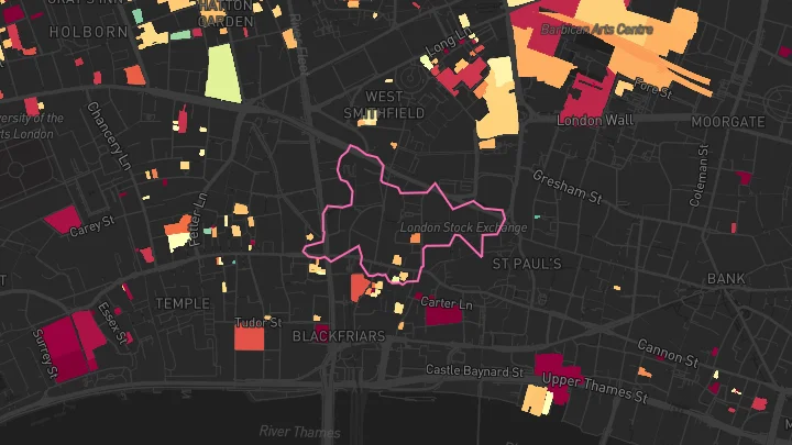House price heatmap showing property values across City