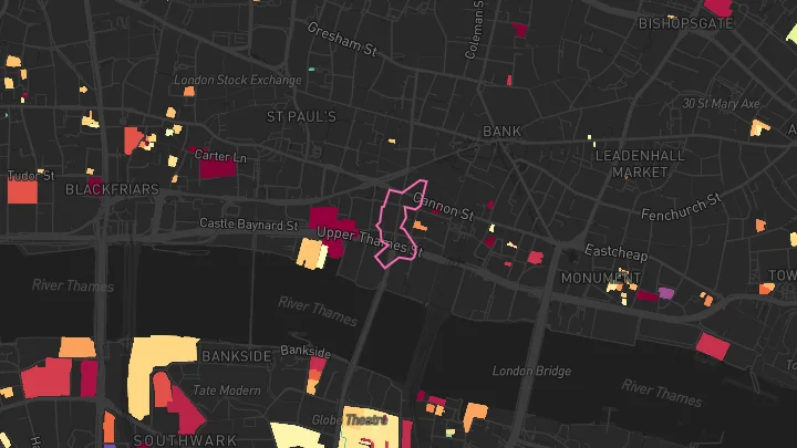 House price heatmap showing property values across Mansion House