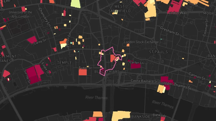House price heatmap showing property values across City