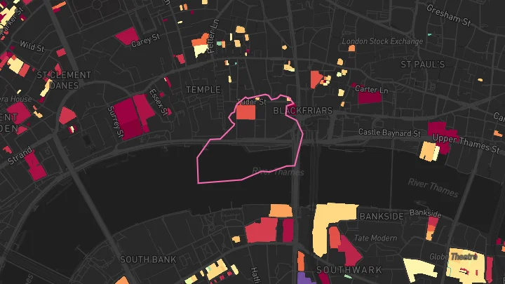House price heatmap showing property values across City