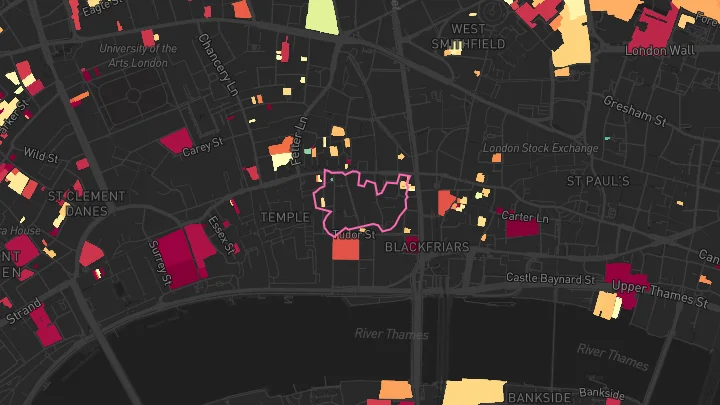 House price heatmap showing property values across City