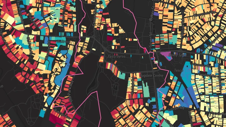 House price heatmap showing property values across Enfield Town