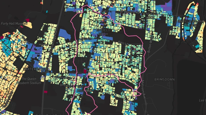 House price heatmap showing property values across Turkey Street