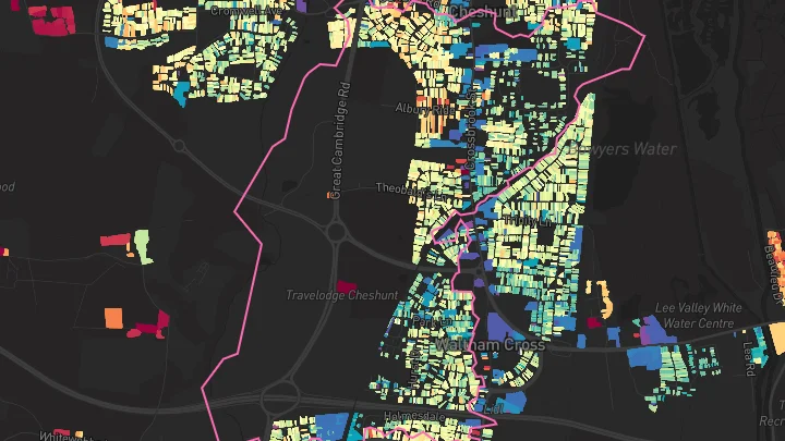 House price heatmap showing property values across Turkey Street