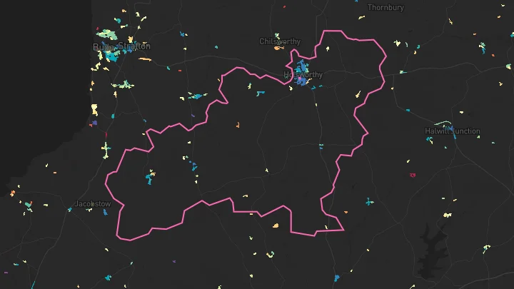 House price heatmap showing property values across Holsworthy