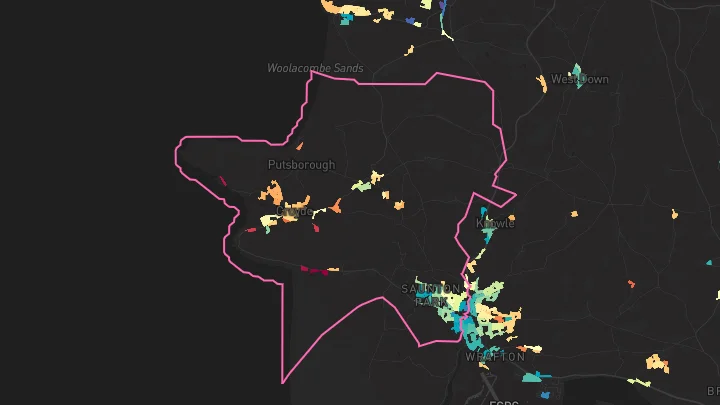 House price heatmap showing property values across Braunton