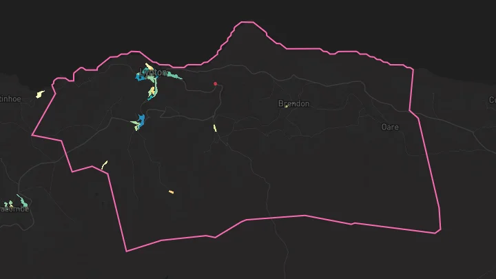 House price heatmap showing property values across Lynton