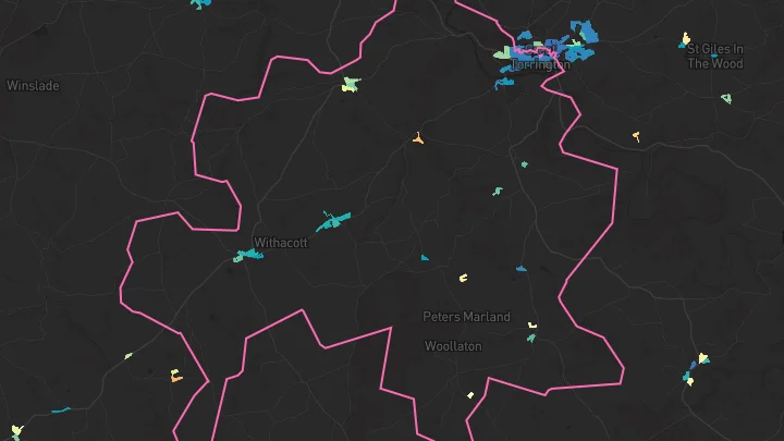 House price heatmap showing property values across Torrington