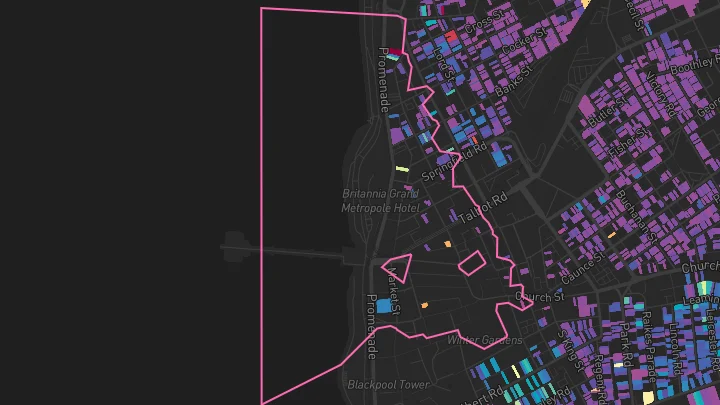 House price heatmap showing property values across Blackpool