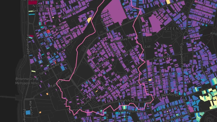 House price heatmap showing property values across Blackpool