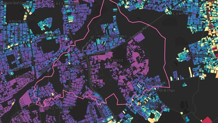 House price heatmap showing property values across Blackpool
