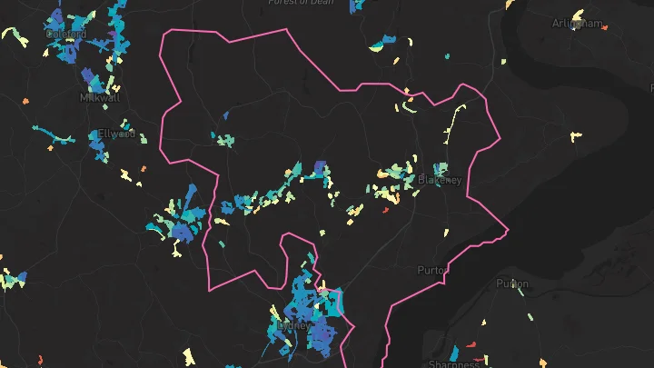 House price heatmap showing property values across Yorkley