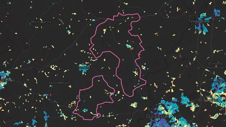 House price heatmap showing property values across Huntley
