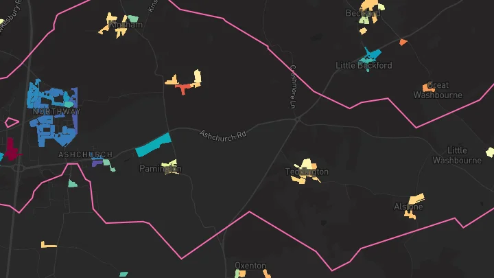 House price heatmap showing property values across Northway