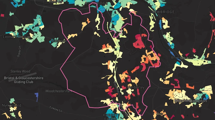 House price heatmap showing property values across Amberley