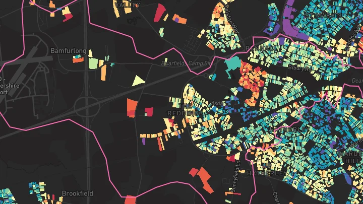 House price heatmap showing property values across Cheltenham