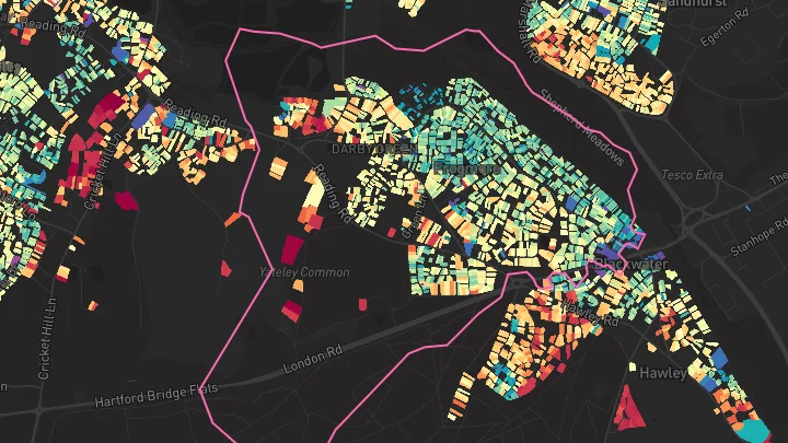 House price heatmap showing property values across Blackwater
