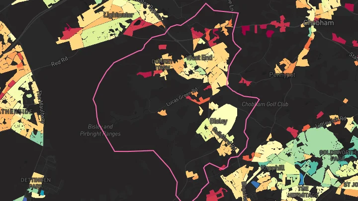 House price heatmap showing property values across West End