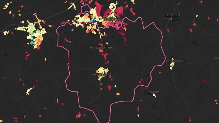 House price heatmap showing property values across Fernhurst