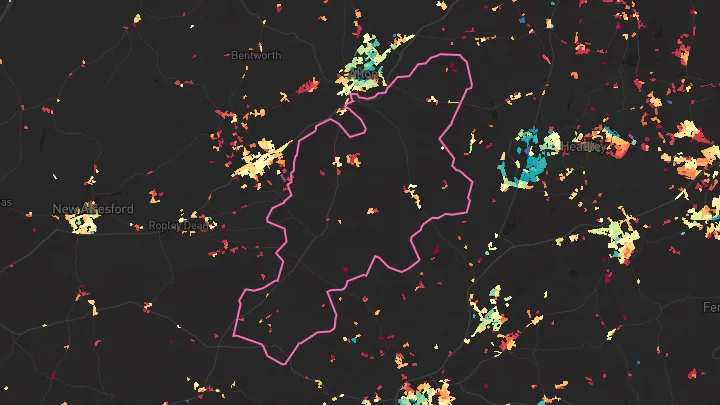 House price heatmap showing property values across Selborne