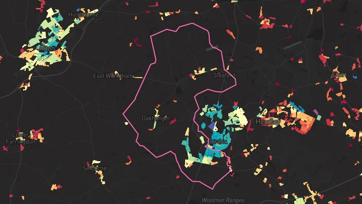 House price heatmap showing property values across Whitehill