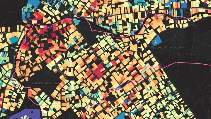House price heatmap showing property values across Fleet