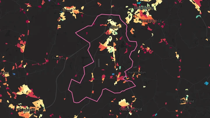 House price heatmap showing property values across Milford
