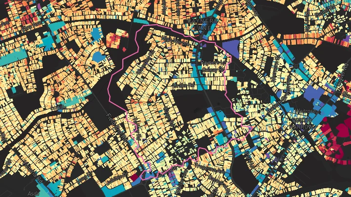 House price heatmap showing property values across Rayners Lane