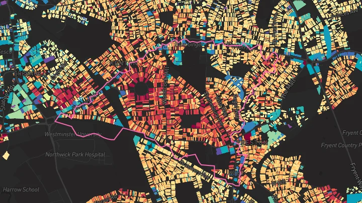 House price heatmap showing property values across Preston Road