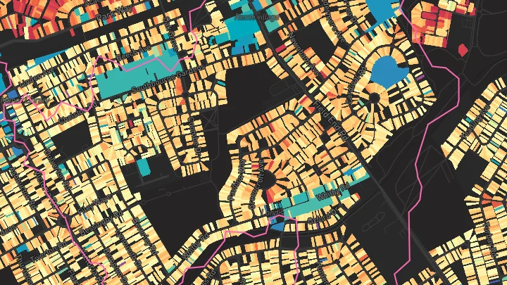 House price heatmap showing property values across Eastcote