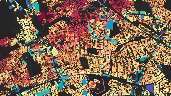 House price heatmap showing property values across Pinner