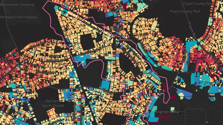 House price heatmap showing property values across Preston Road