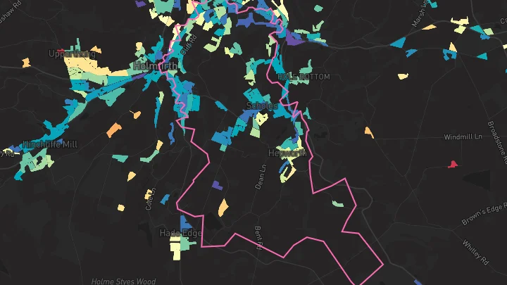 House price heatmap showing property values across Scholes