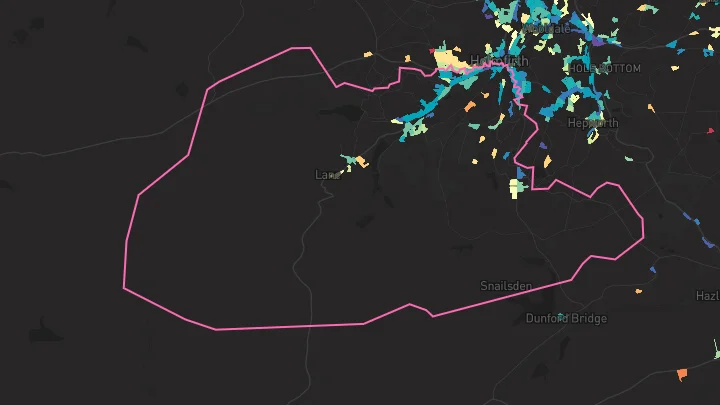 House price heatmap showing property values across Holmbridge