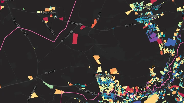 House price heatmap showing property values across Netherthong