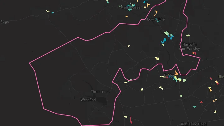 House price heatmap showing property values across Summerbridge