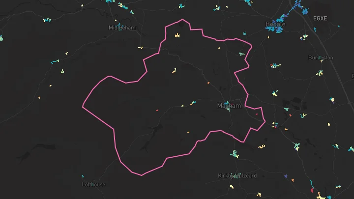 House price heatmap showing property values across Masham