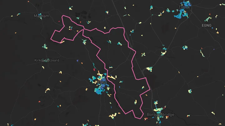 House price heatmap showing property values across Melmerby